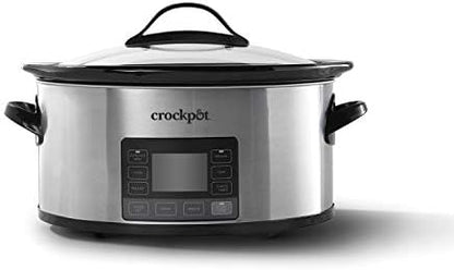 Large Capacity Crock-Pot MyTime 6 Quart Programmable Slow Cooker S08D - Programmable Slow Cooker with Oval Ceramic Pot - Default Title