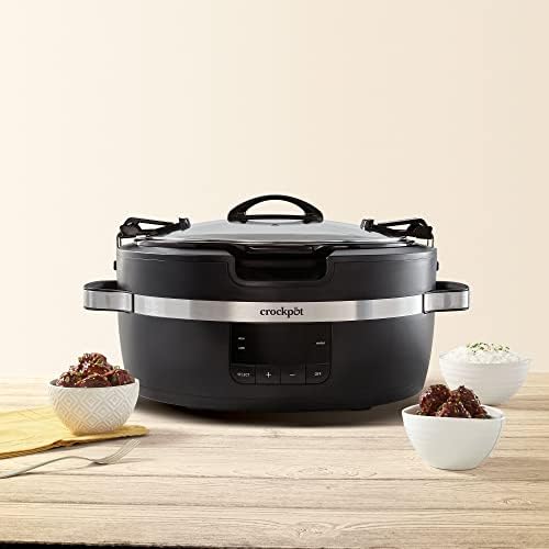 Programmable Crock-Pot Thermoshield 6 Quart Slow Cooker with Carry Handles S12S - Digital Crock Pot Slow Cooker for Family Meals Detail
