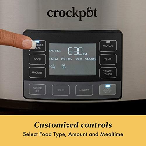 Large Capacity Crock-Pot MyTime 6 Quart Programmable Slow Cooker S08D - Programmable Slow Cooker with Oval Ceramic Pot Detail