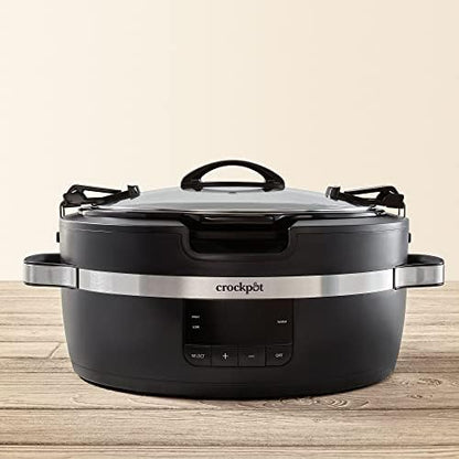 Programmable Crock-Pot Thermoshield 6 Quart Slow Cooker with Carry Handles S12S - Digital Crock Pot Slow Cooker for Family Meals Detail