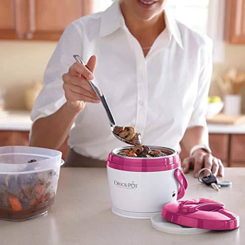 Portable Electric Crock-Pot Lunch Crock Portable Food Warmer 20oz – Pink S03U - Portable Electric Lunch Box Food Warmer Detail