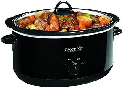Oval Ceramic Crock-Pot 8 Quart Manual Slow Cooker – Black S10Q - Programmable Slow Cooker with Oval Ceramic Pot - 8 Quarts Black