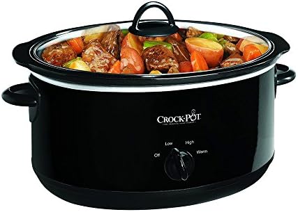 Oval Ceramic Crock-Pot 8 Quart Manual Slow Cooker – Black S10Q - Programmable Slow Cooker with Oval Ceramic Pot - 8 Quarts Black
