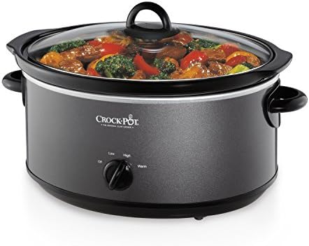 Oval Ceramic Crock-Pot 7 Quart Slow Cooker – Charcoal S09Q - Large Capacity Electric Stew Pot & Slow Cooker Detail