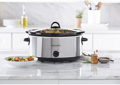 Triple-Insulated Crock-Pot 7 Quart Oval Manual Slow Cooker – Stainless Steel S29K - Stainless Steel Slow Cooker with Locking Lid Detail
