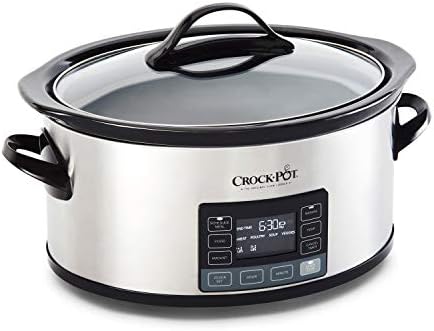 Large Capacity Crock-Pot MyTime 6 Quart Programmable Slow Cooker S08D - Programmable Slow Cooker with Oval Ceramic Pot Detail