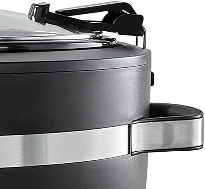 Programmable Crock-Pot Thermoshield 6 Quart Slow Cooker with Carry Handles S12S - Digital Crock Pot Slow Cooker for Family Meals Detail