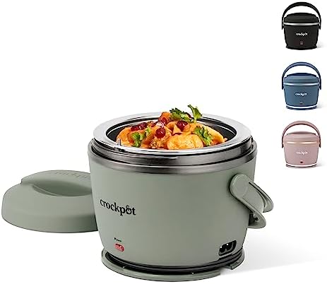 Rapid Heating Crock-Pot Portable Electric Lunch Box Food Warmer – Green S21D - Leak-Proof Heated Bento Box Lunch Warmer - Moonshine Green