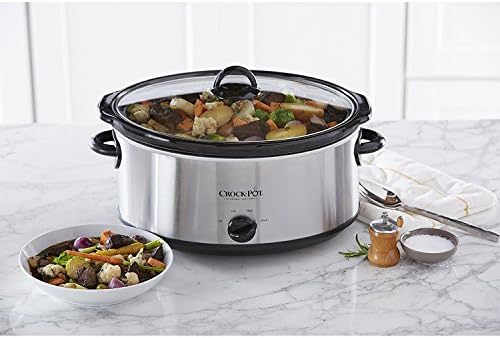 Triple-Insulated Crock-Pot 7 Quart Oval Manual Slow Cooker – Stainless Steel S29K - Stainless Steel Slow Cooker with Locking Lid Detail