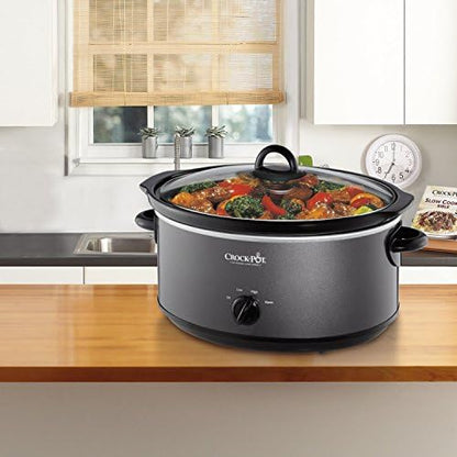Oval Ceramic Crock-Pot 7 Quart Slow Cooker – Charcoal S09Q - Large Capacity Electric Stew Pot & Slow Cooker Detail