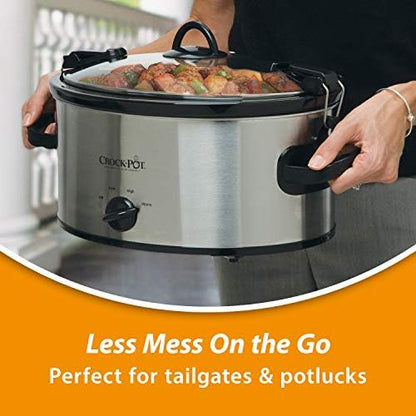 Triple-Insulated Crock-Pot Cook & Carry 6 Quart Portable Slow Cooker S07N - Large Capacity Electric Stew Pot & Slow Cooker Detail
