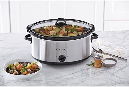Triple-Insulated Crock-Pot 7 Quart Oval Manual Slow Cooker – Stainless Steel S29K - Stainless Steel Slow Cooker with Locking Lid Detail