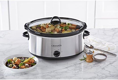 Triple-Insulated Crock-Pot 7 Quart Oval Manual Slow Cooker – Stainless Steel S29K - Stainless Steel Slow Cooker with Locking Lid Detail