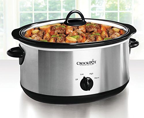 Triple-Insulated Crock-Pot 7 Quart Oval Manual Slow Cooker – Stainless Steel S29K - Stainless Steel Slow Cooker with Locking Lid Detail