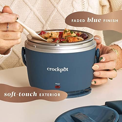 Mini Personal Crock-Pot Electric Lunch Box Food Warmer 20oz – Faded Blue S22V - Self-Heating Lunch Box for Office and Car Travel Detail