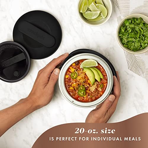 Leak-Proof Crock-Pot Electric Lunch Box Food Warmer 20oz – Black S26G - Mini Personal Food Warmer for Healthy Meal Prep Detail