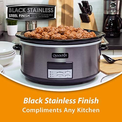 Programmable Crock-Pot 8 Quart Programmable Slow Cooker with Auto Warm S28G - Digital Crock Pot Slow Cooker for Family Meals Detail