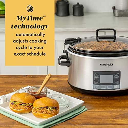 Oval Ceramic Crock-Pot 7 Quart Portable Programmable Slow Cooker with Timer S27U - Programmable Slow Cooker with Oval Ceramic Pot Detail