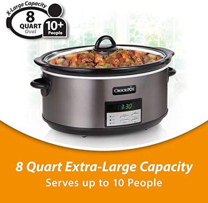 Programmable Crock-Pot 8 Quart Programmable Slow Cooker with Auto Warm S28G - Digital Crock Pot Slow Cooker for Family Meals Detail