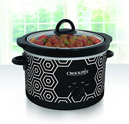 Large Capacity Crock-Pot 4.5 Quart Portable Slow Cooker – Black & White S11W - Large Capacity Electric Stew Pot & Slow Cooker Detail