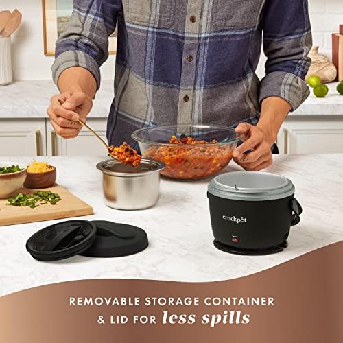 Leak-Proof Crock-Pot Electric Lunch Box Food Warmer 20oz – Black S26G - Mini Personal Food Warmer for Healthy Meal Prep Detail