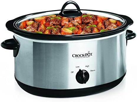 Triple-Insulated Crock-Pot 7 Quart Oval Manual Slow Cooker – Stainless Steel S29K - Stainless Steel Slow Cooker with Locking Lid - 7 Quarts