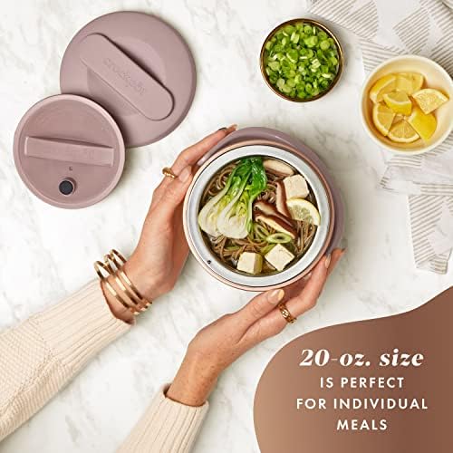 Self-Heating Crock-Pot Electric Lunch Box Food Warmer 20oz – Blush Pink S18G - Leak-Proof Heated Bento Box Lunch Warmer Detail