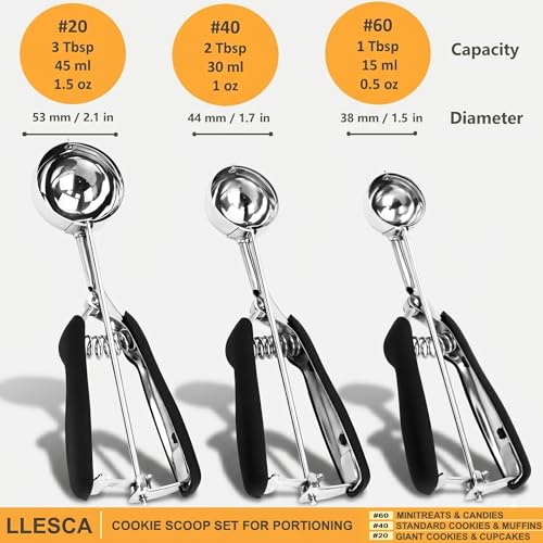 refined Cookie Scoop Set, 3Pcs Ice Cream Scoop, Cookie Kit