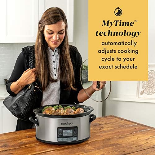 Large Capacity Crock-Pot MyTime 6 Quart Programmable Slow Cooker S08D - Programmable Slow Cooker with Oval Ceramic Pot Detail